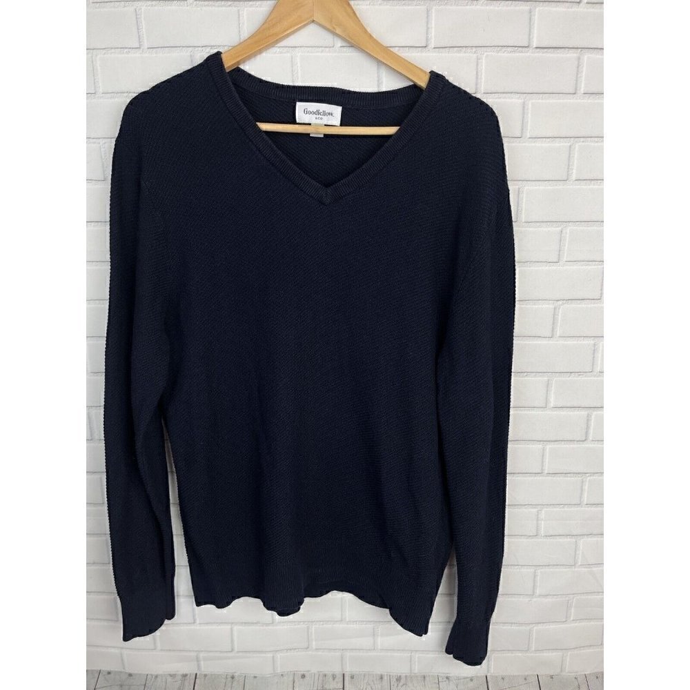 Goodfellow & Co. Navy Blue Cotton V‎ Neck Men’s Medium Sweater
